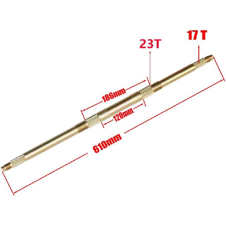 610mm Rear Axle Compatible With 49cc 50cc 110cc 125cc Electric Kids Go Kart ATV Quad Bike Scooter Parts