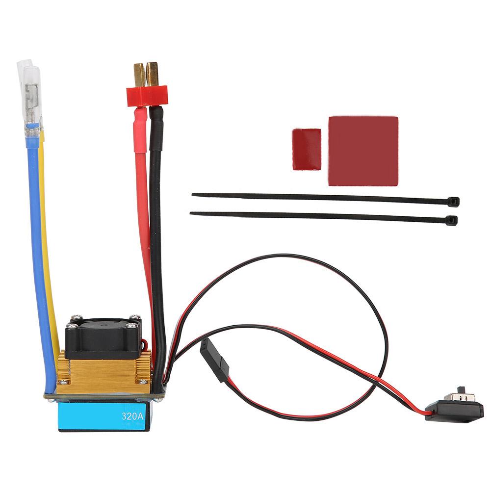 

320A Waterproof BEC Electronic Speed Controller ESC with Fan for 1/10 RC Car Boat
