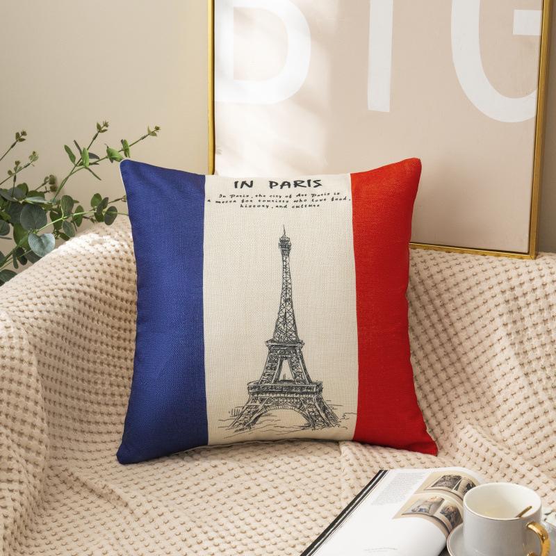 Linen Digital Print Cushion Bedside Backrest Cartoon Cute Car Pillow