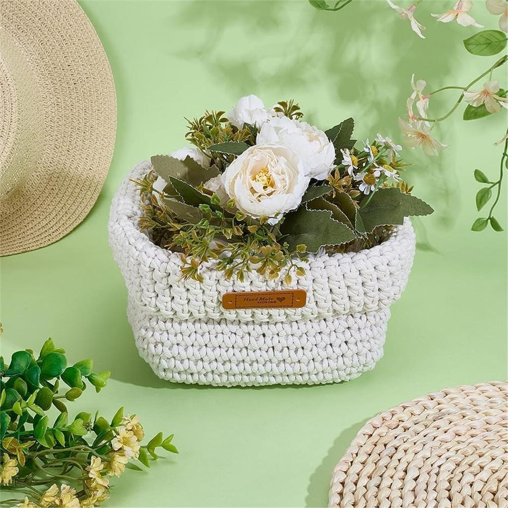 DIY Macrame Basket Kit for Beginners Cardboard Woven Basket Macrame Weaving Craft Supplies for Holiday Activities
