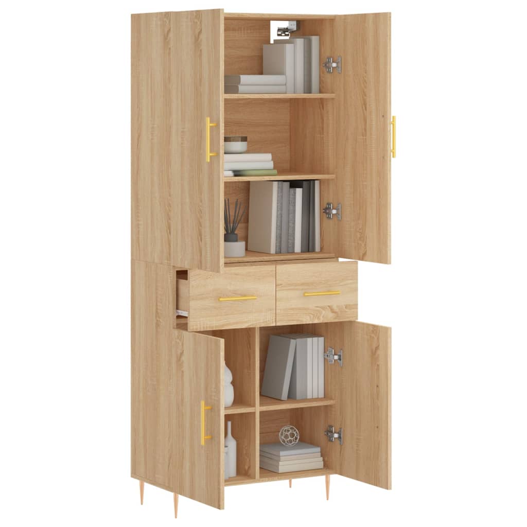 Highboard in Sonoma Oak Finish 27.8 x 13.4 x 70.9 in (W x D x H) Engineered Wood
