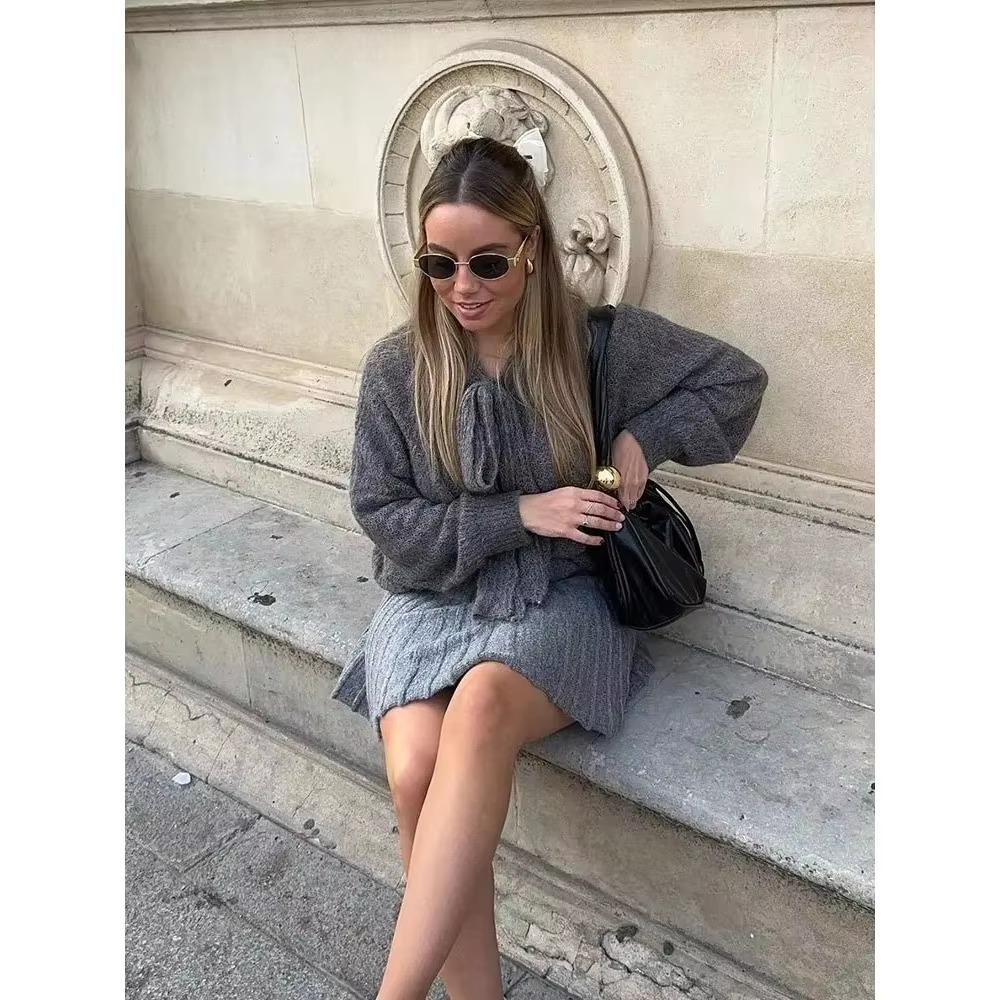 Autumn Women Fashion Pullovers Trend Knitting Butterfly Collar Slim Sweaters Woman England Style Female Sweater Top