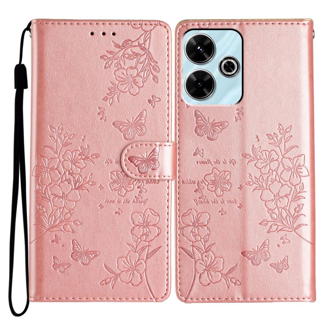 For Xiaomi Redmi 13 5G/13 4G Phone Case Butterfly Floral Imprint Leather Wallet Cover
