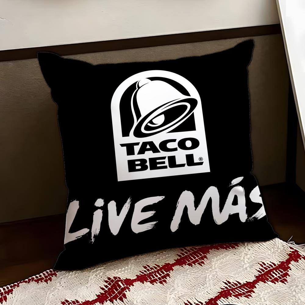 Mexican Flavor TTaco BBell Cushion Cover Reversible Soft Durable Pillow Cover Home Car MultiScene Use for Daily Comfort