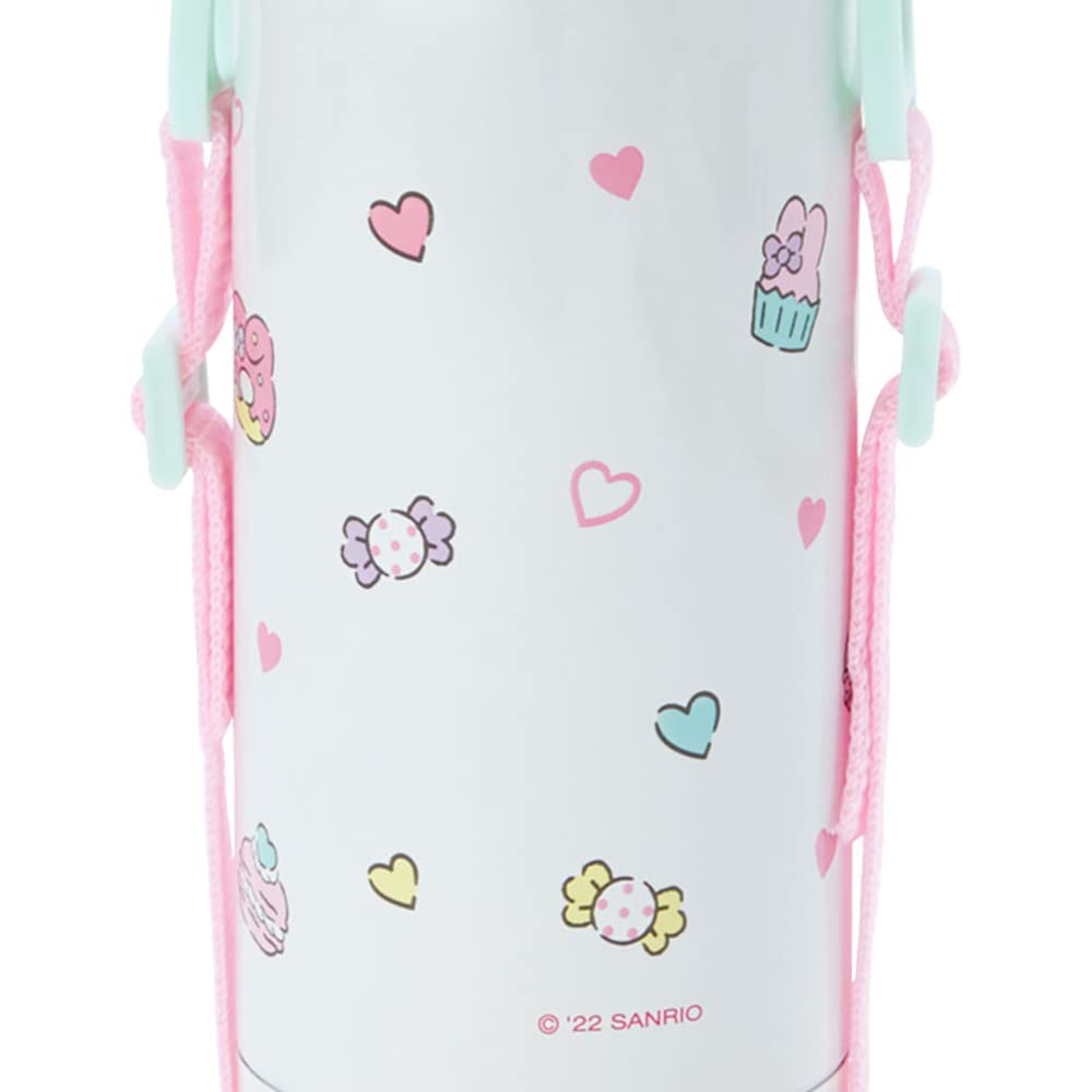 Sanrio 380ml Stainless Steel Water My Melody with Name Sticker Kids' 2-Way Bottle, Design, Insulated/Cold, (Product Number 744549)
