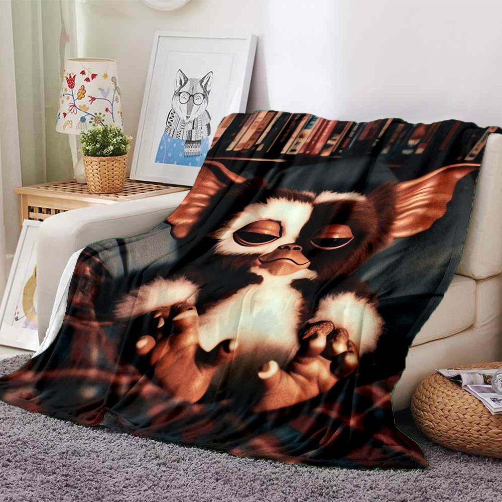 Christmas Giz-mo Candy Cane Flannel Blanket, Soft Polyester, Modern Design, All-Season for Camping, Travel, Gifts for holidays or birthdays