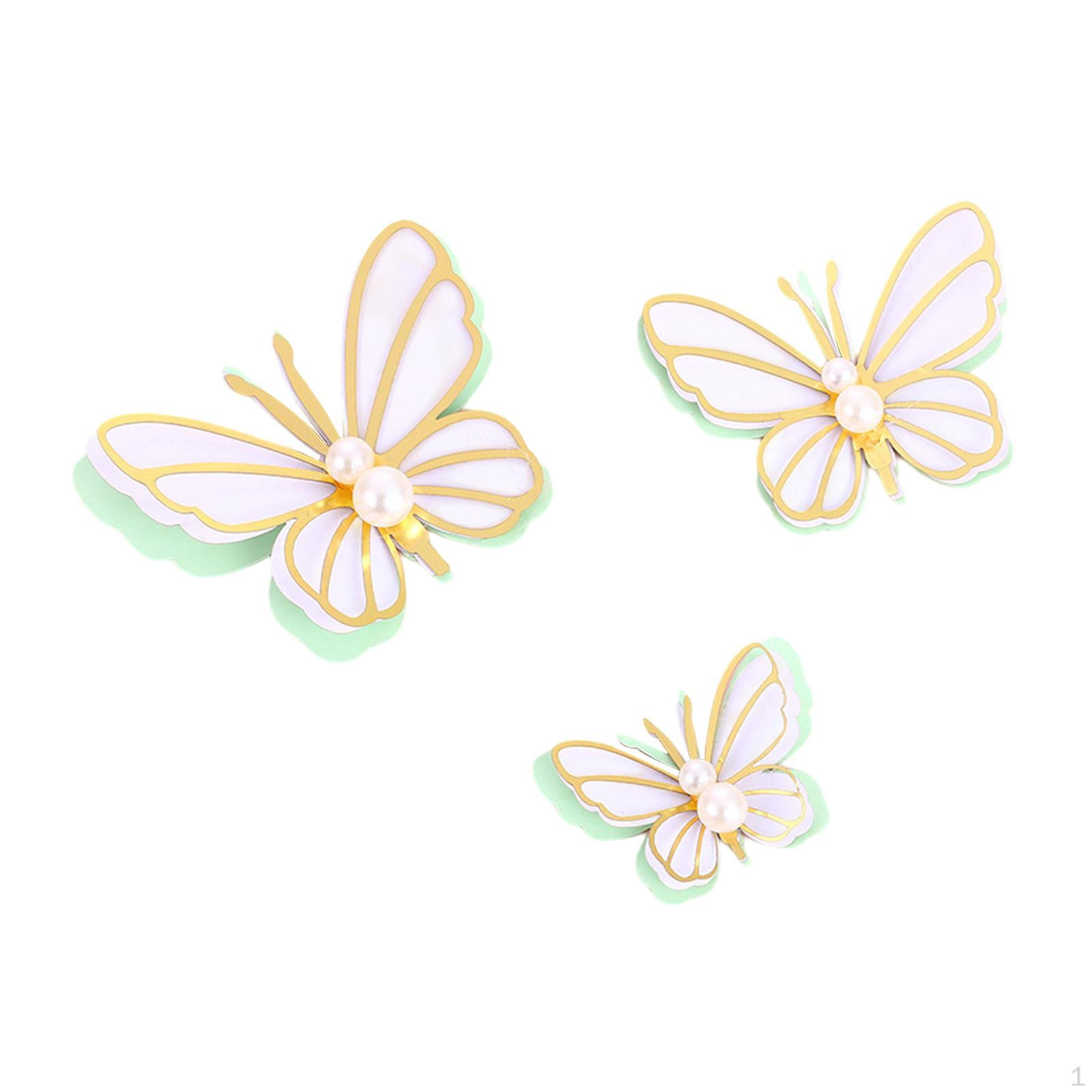 

3 шт. бабочки торт украшения топперы набор для кексов зелёный