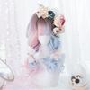 Harajuku Style Lolita Wig, Long Curly Two-Tone Wig (Blue & Pink), Heat-Resistant Cosplay Wig for GAL, Gothic Lolita, Party, Daily Wear, 54cm