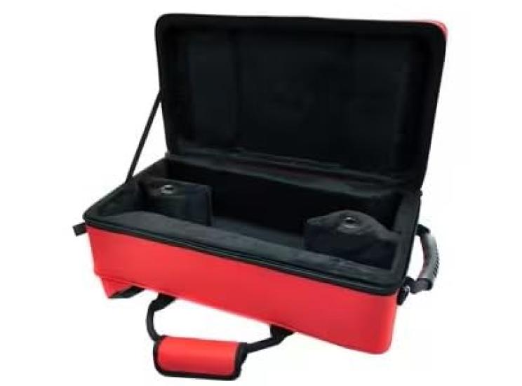 PLAYTECH Double Case for Can Hold 2 Red Trumpet, Semi-hard Type, Mouthpieces,