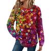 Women's Fashion  Loose Long Sleeve Carnival Print  Round Neck Casual Top