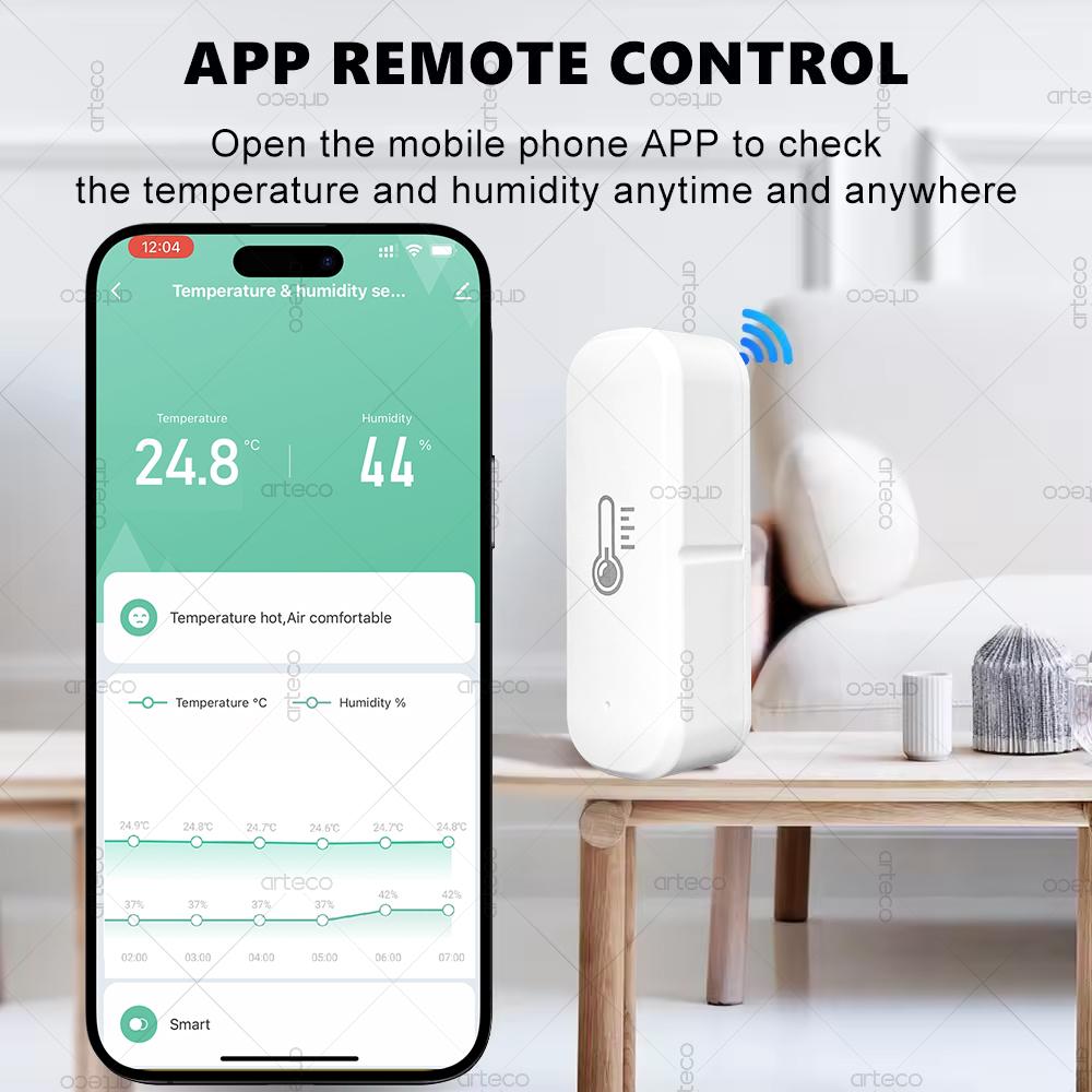 Zigbee 3.0 Temperature And Humidity Sensor Voice Control Intelligent Home Hygrometer Thermometer Real-time Monitoring For Alexa