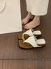 With skirt cover, toe slippers, women's outer wear is versatile and not tiring, feet, thick soles, small slopes, and flip-flops.