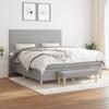 3137005 vidaXL Box Spring Bed with Mattress Light Grey 160x200cm Fabric