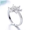 2026 Zircon New Korean Version Accessories Design Sense Fashion Snowflake Ring Women's Light Luxury Open Jewelry