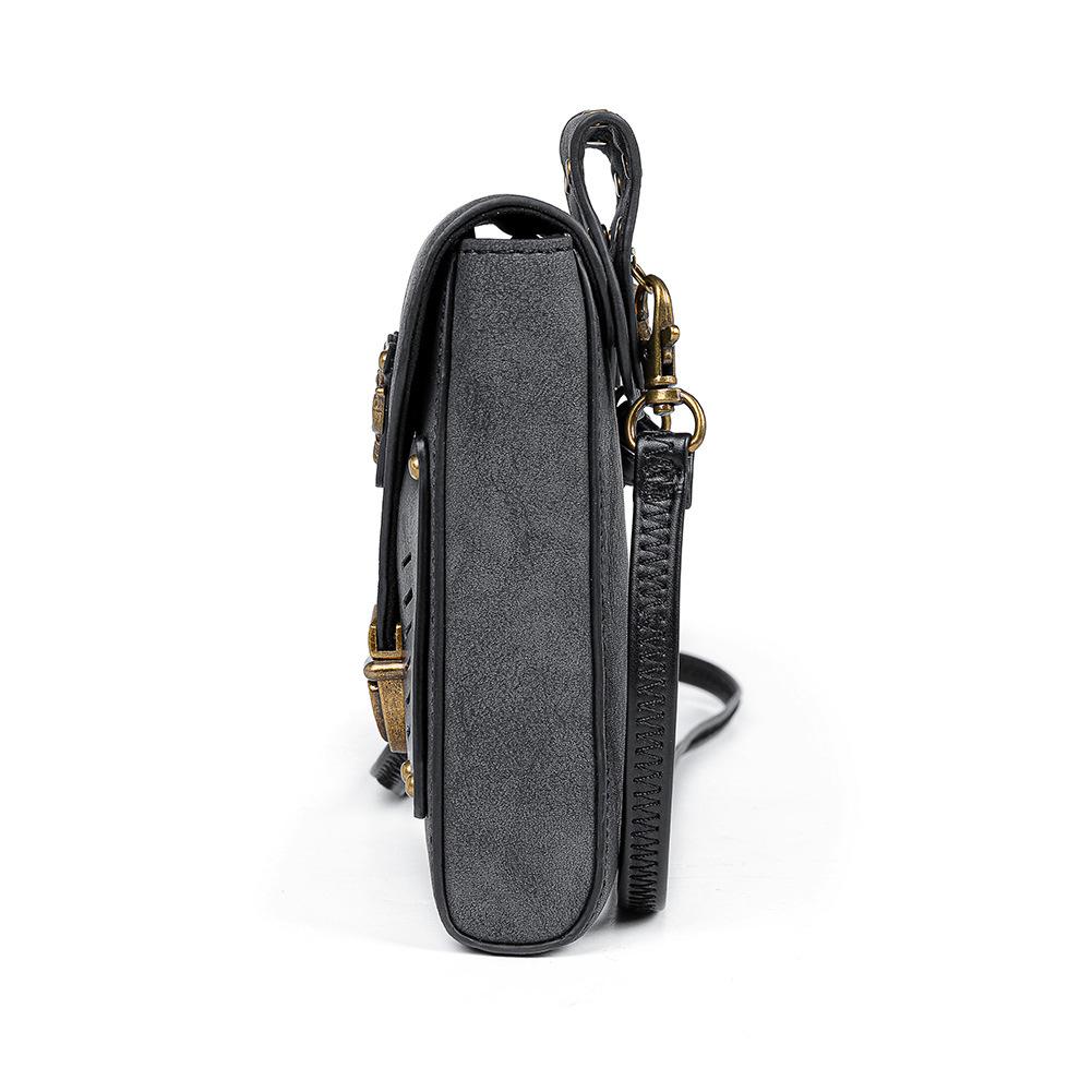 Female Punk Motorcycle Single-shoulder Crossbody Bag, MINI Mini Color-blocking Small Square Bag