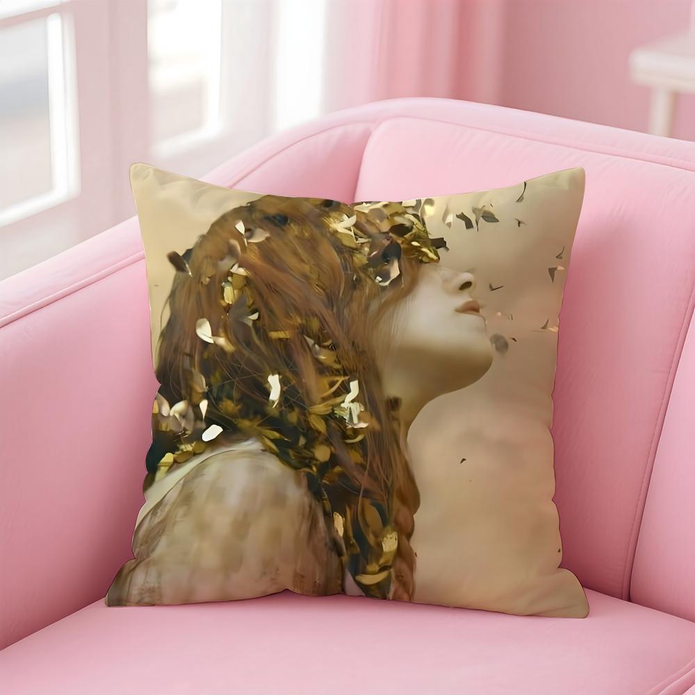 AAnne with an E Pillow Healing TV Cushion Cover Linen Pillowcase Cover Soft Decor for Sofa Home Room