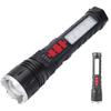 Flashlight With Buzzer Alarm Side LED Red SOS Light Handheld Flashlight ABS Plastic Aluminium Alloy Emergency Hiking Torch