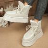 Fashion 2025 Winter Chunky Heel Snow Boots Women Fashion Patchwork Slip On Snow Boots Woman Thicken Short Plush Warm Botas Mujer