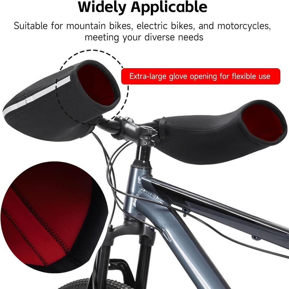 1 pair SBR Waterproof Bike Handlebar Covers Windproof Bicycle Handlebar Mitts Night Riding
