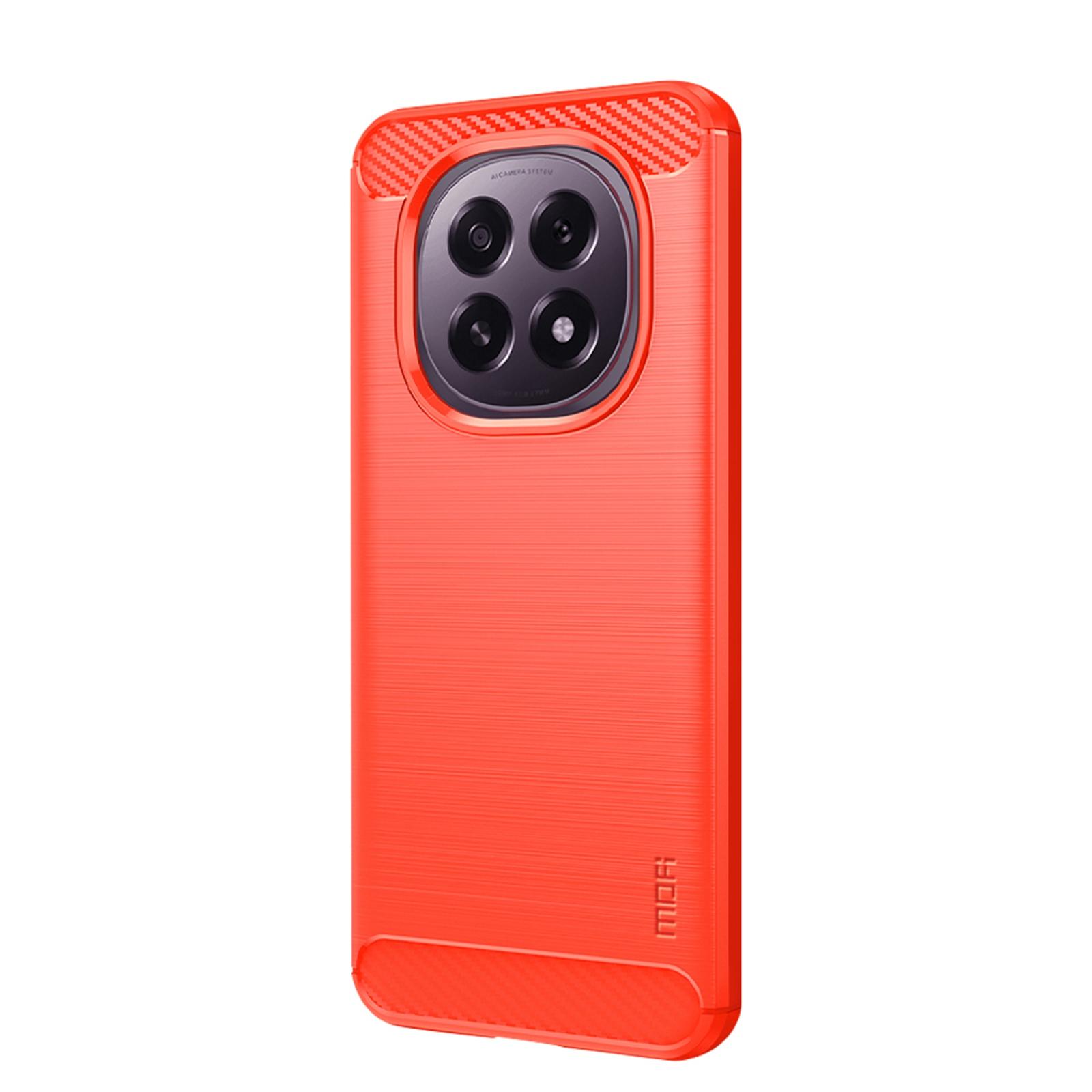 

For Oppo A5 5G/Oppo F29 5G Back Cover MOFI Brushed Texture Carbon Fiber Soft TPU Case Red