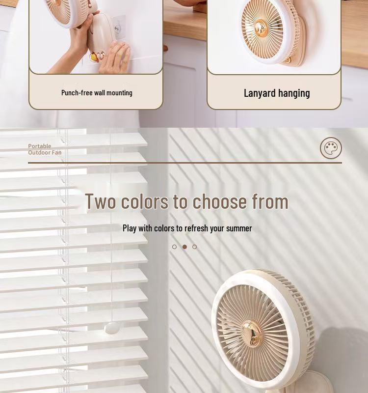 New Wall-Mounted Mini Portable Desk Fan with USB Charging, Strong Wind Power for Dorms and Homes