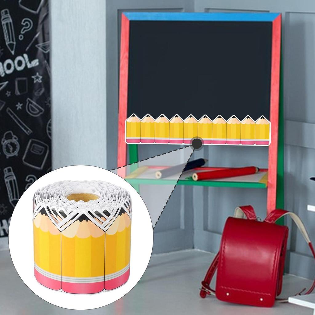 59 Fuß Bleistift Klassenzimmer Pinnwand-Randrolle Zubehör für Büro, Fenster Mehrzweckbreite 7 cm Tafeldekoration