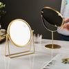 Nordic Style Round Wrought Iron Makeup Vanity Mirror for Bathroom or Dormitory