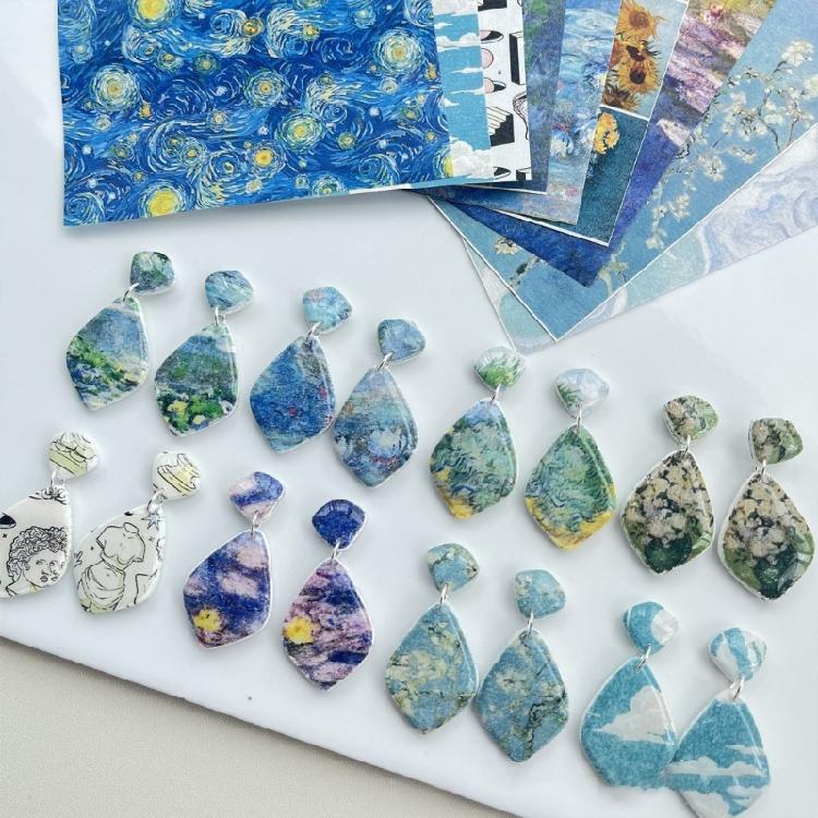 Transfer Paper for Clay Earrings Jewelry Making Paint Series Transfer Sheets Clay Transfer Paper