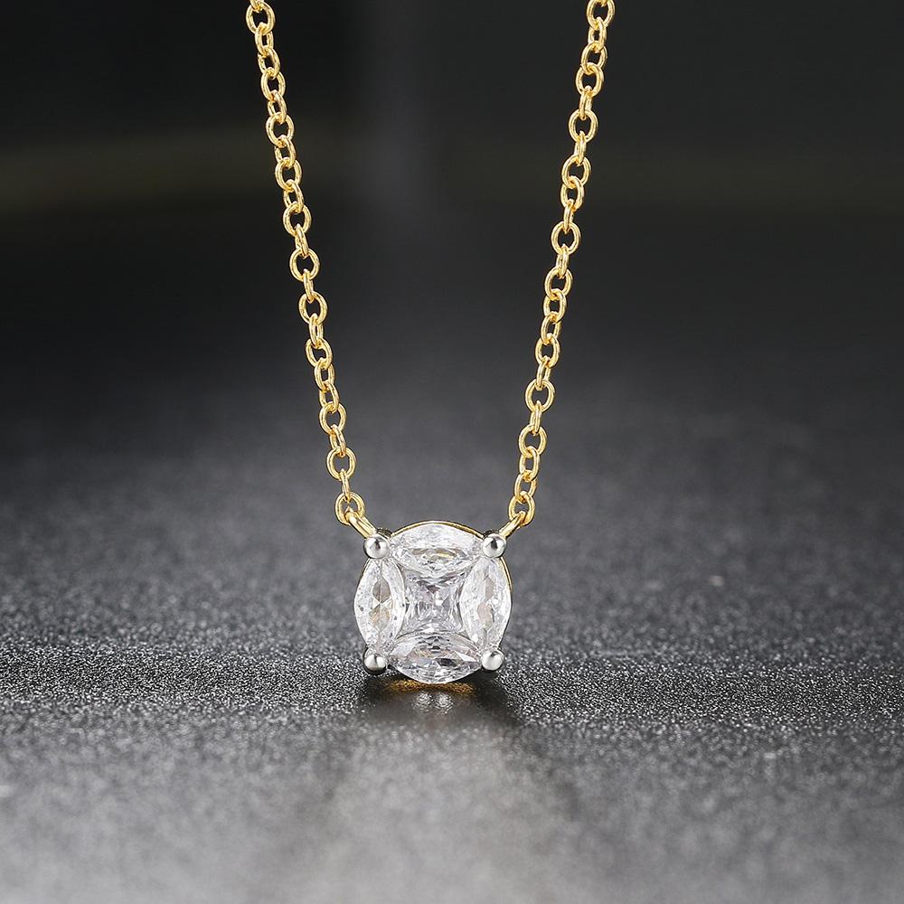 

Minimalist Round Pendant Necklace for Women Korean Choker Chain Zirconia Gold Color Neck Accessories Wedding Bride Jewelry N562