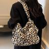 Women's cotton shoulder bag with leopard print  high capacity  embroidery  leisure line  unique shoulder bag