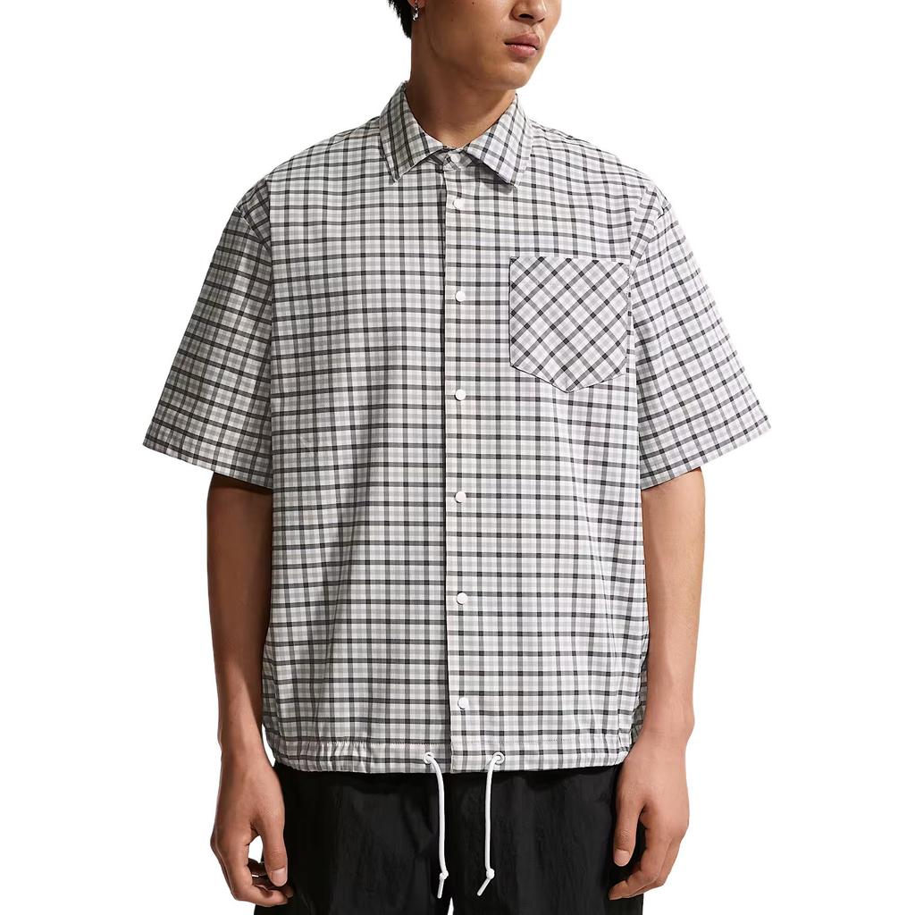 Nike Sportswear Club Plaid Drop Shoulder Casual Comfortable Shirt Men shirts IR7577-009