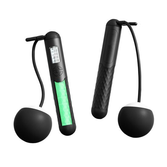 Skipping Rope with Counter Balls LED Display Non-slip Handle Tangle-Free Students Kids Men Women Workout Training Cordless Jump Rope