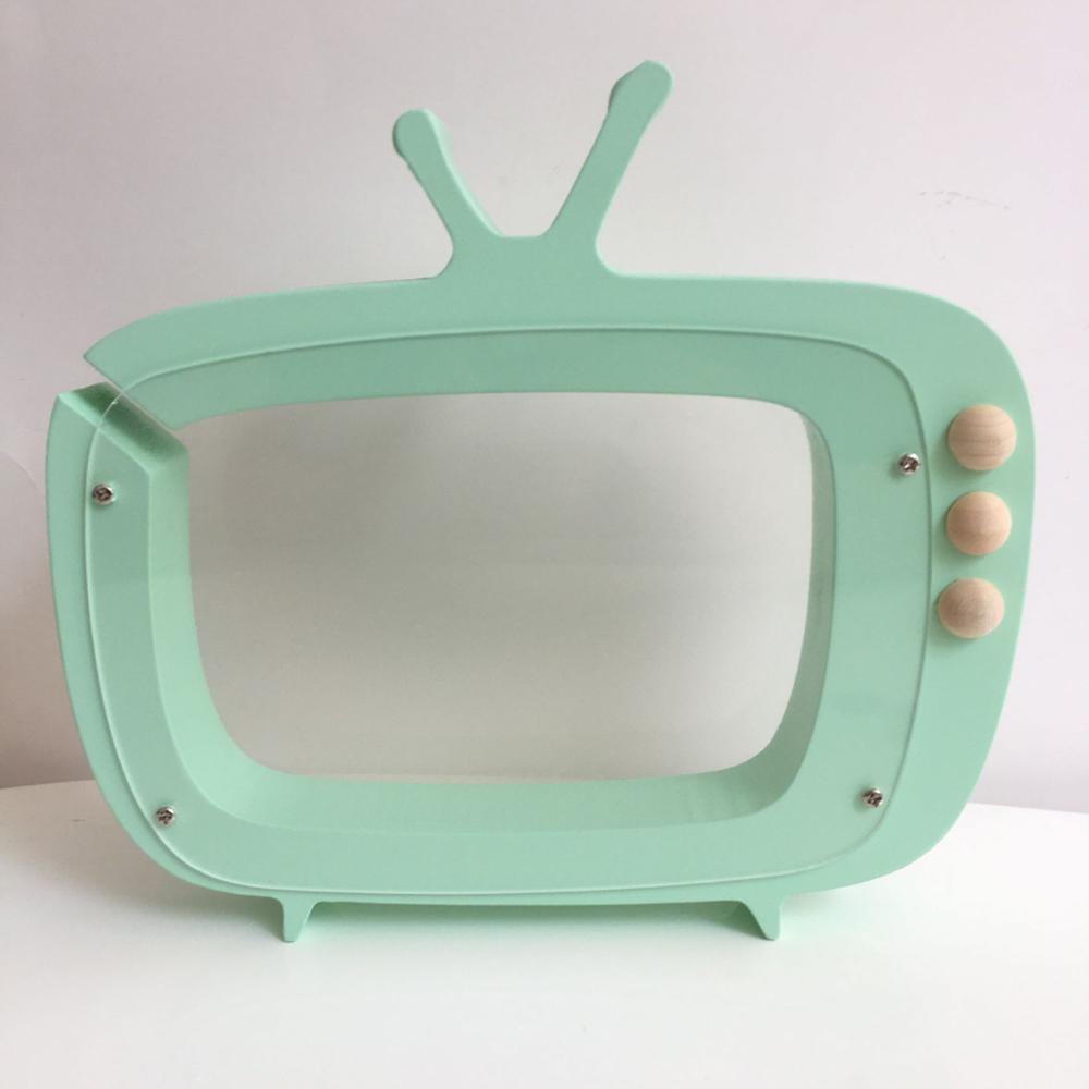 Wooden TV Money Boxes Ins Nordic Piggy Bank Wood Money Cans Toys For Kids Children Living Room Decoration Candy Color