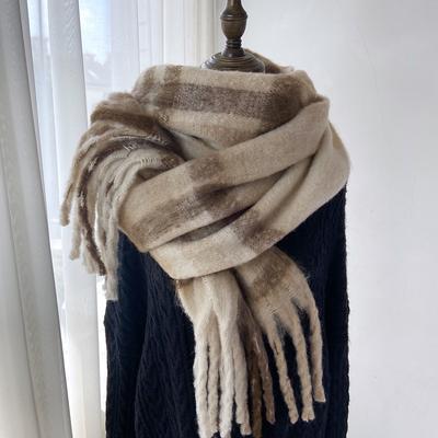 Mohair Schal Damen Neuer Herbst- und Winter Schal Imitation Kaschmir Kariert Verdickt Warmer Schal