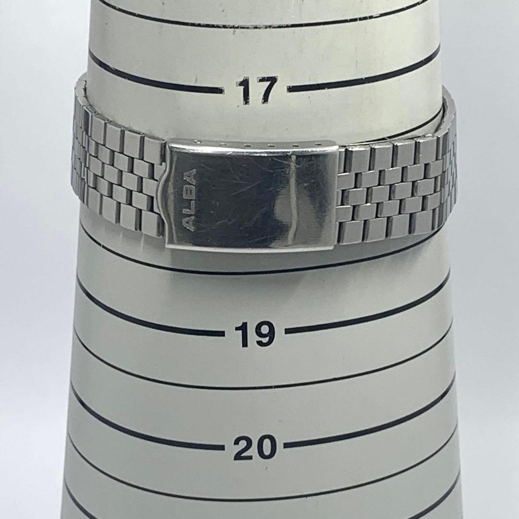 282 [Battery Replaced and Cleaned] Working Item SEIKO Men's Watch Seiko ALBA Silver Day Date Calendar Quartz Popular Rare