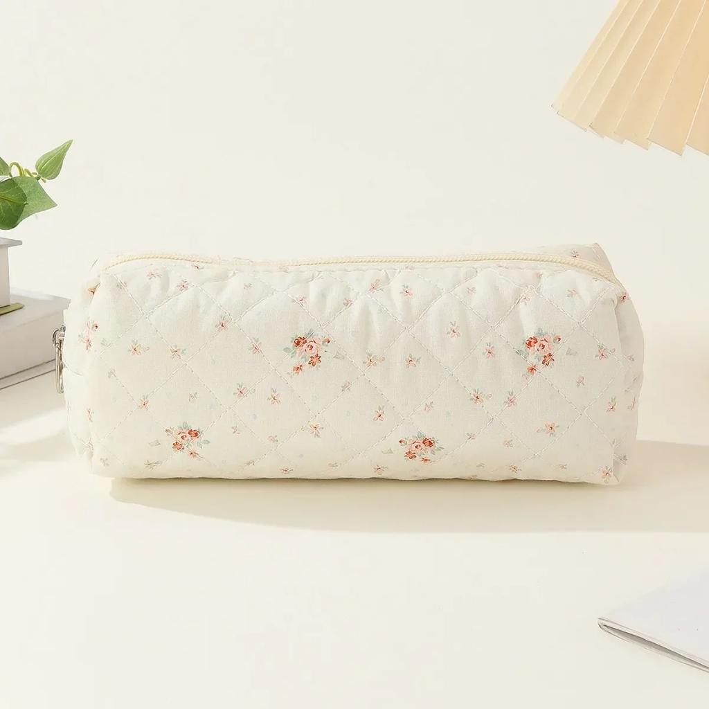 1pc Large Travel Multicolored Plaid Makeup Storage Bag Girls Brush Cosmetic Pouch Bag School Supplies Checkered Pencil Bag