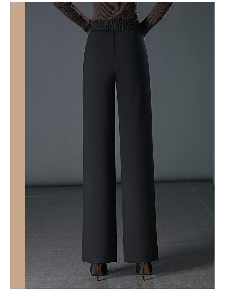 Drapey High-Waisted Wide-Leg Suit Pants for Women: Plus Size, Slimming, Perfect for Spring/Autumn, Ideal for Middle-Aged Mothers