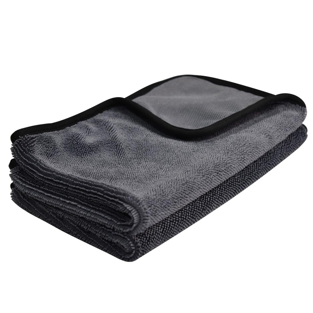 TARO WORKS Car Wash Super Absorbent Microfiber Dryer 600GSM Heavyweight 2 Medium Sheets Towel, Cloth, Gray, 30x50cm,