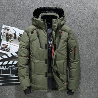 Winter Mens White Duck Down Jacket  Casual High Quality Warm Hooded Thick Slim Fit Puffer Jacket Coat Male Overcoat Thermal