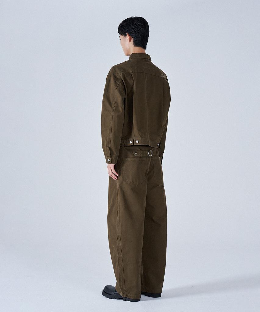 PROJECT3 Compact Twill Pants Jacket Setup Set[Brown]_Set0510