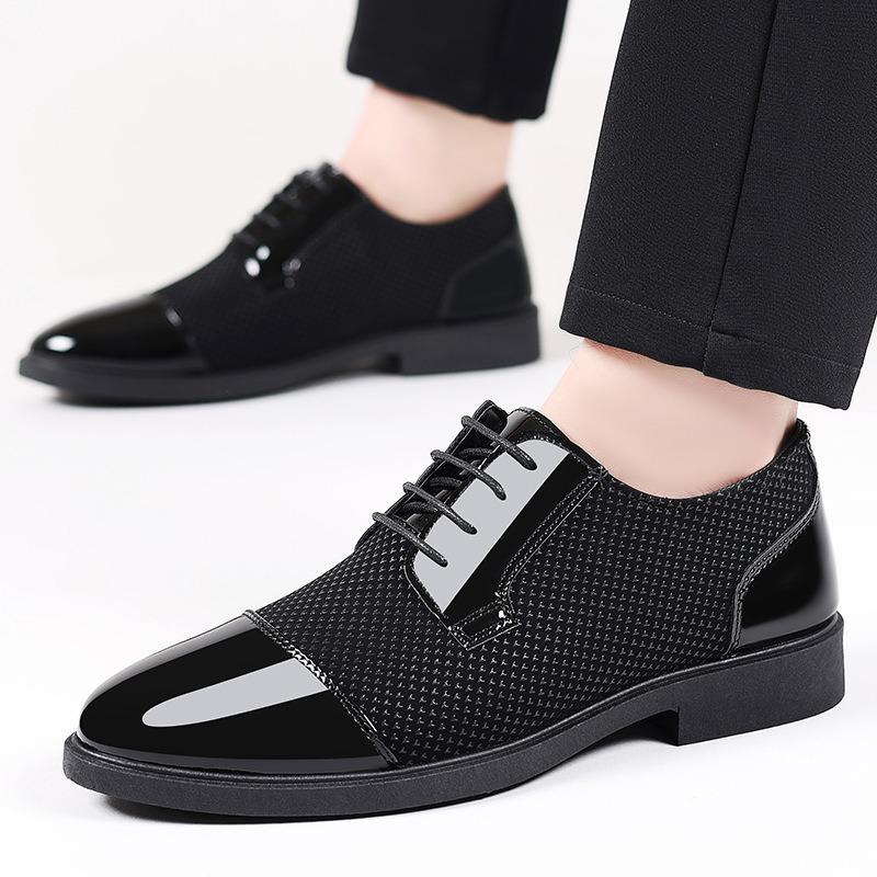 Qingyinglun lässige Business-Kleiderschuhe Lederschuhe Herrenschuhe Hochzeitsschuhe Innenhöhenerhöhung Einzelne Schuhe Arbeitsschuhe wasserdicht und leicht