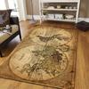 Vintage Map Design Non-Slip Floor Mat Washable Decorative Area Rug for Living Room Bedroom Sofa Side Home Decor