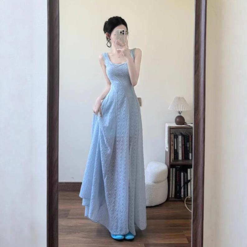 French beautiful, unique, super good-looking waist slim suspender dress, this year's popular popular dress summer