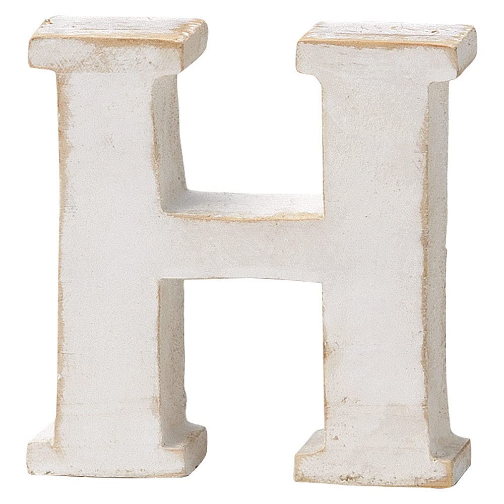 

PASEO Wooden Alphabet H Wall Decor, WF-35WH-H, White, Approx. 11.5 x 3 x 12 cm