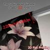 Set Of 2 Modern Flat Printing Curtains Without Rod Floral Elegance Black Fashionable Curtainments During Valentine Curtain Made Polyester
