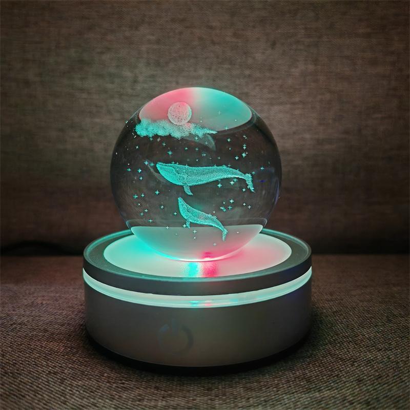 Solar System 3d kristallkula Kristallklot Laser snidad kristallkula med kulstativ Dekorativa planetsfärer Galaxy Födelsedagspresentprydnader