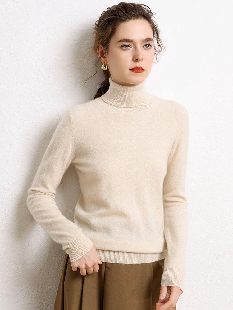 Cashmere High-Neck Loose Knit Sweater - Versatile Autumn/Winter Casual Top