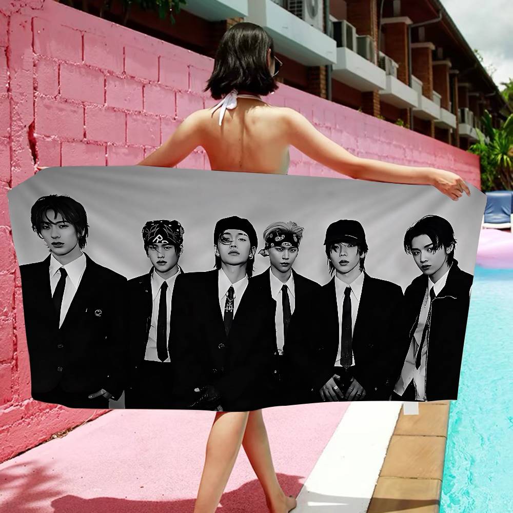 Kpop RIIZE Anime Strand Handtuch Weiches Saugfähiges Waschlappen Kindergeschenke Für Kinder Reisen Camping Fitnessstudio