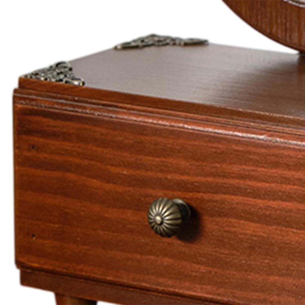 Tabletop Mirror Bathroom Shaving Countertop Wood Desk Makeup for Christmas