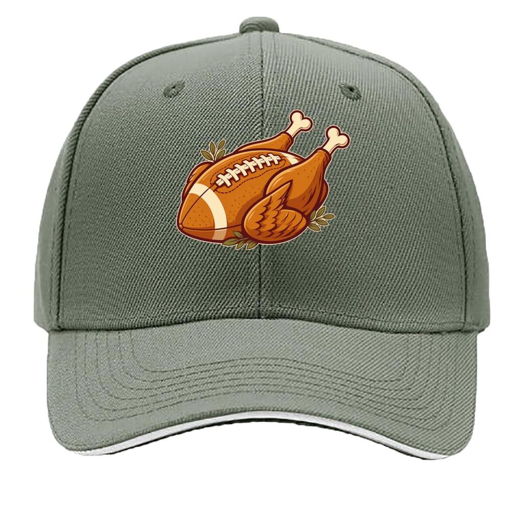 Thanksgiving Football Feast Mascot G Sandwich Baseball Cap Sun Cap Outdoor Workouts Hat